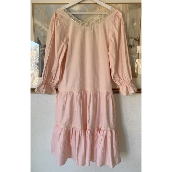 Victoria Secret Gold Label Vintage Romantic Prairie Cottagecore Nightgown Blush - Picture 3 of 5